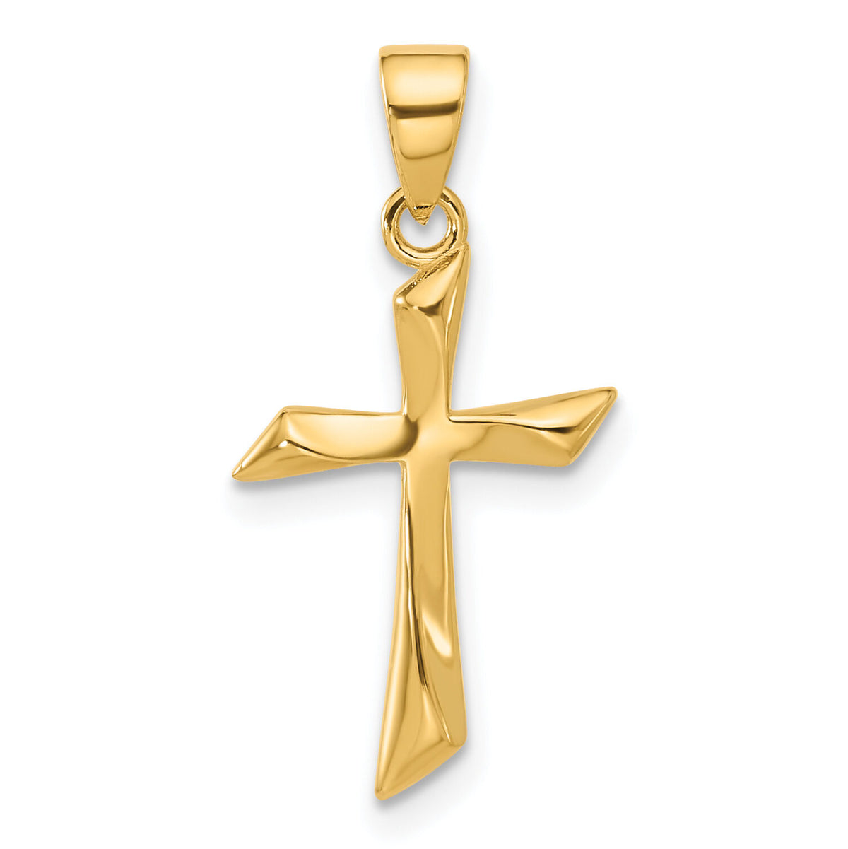 14K Polished Cross Pendant-C4945