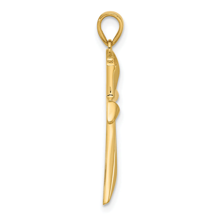 14K Polished Cross Pendant-C4946