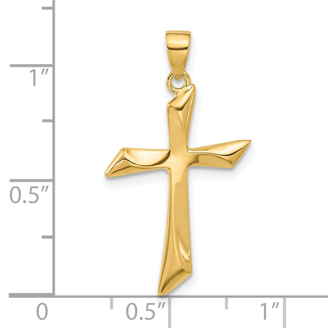 14K Polished Cross Pendant-C4946