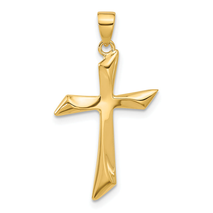 14K Polished Cross Pendant-C4946