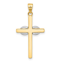14K Two-tone Polished Infinity Cross Pendant-C4948