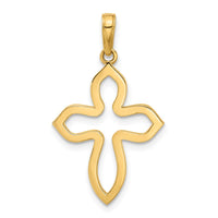 14k and White Rhodium D/C Pointed Cross Pendant-C4951