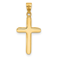 14K Two-tone Polished and Textured Crucifix Pendant-C4953