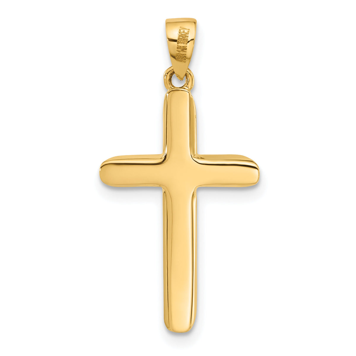 14K Two-tone Polished and Textured Crucifix Pendant-C4954