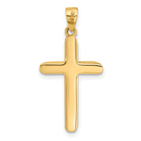 14K Two-tone Polished and Textured Crucifix Pendant-C4954