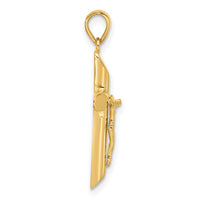 14K Polished Crucifix Pendant-C4955