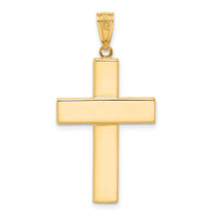 14K Two-tone Polished and Textured Crucifix Pendant-C4957