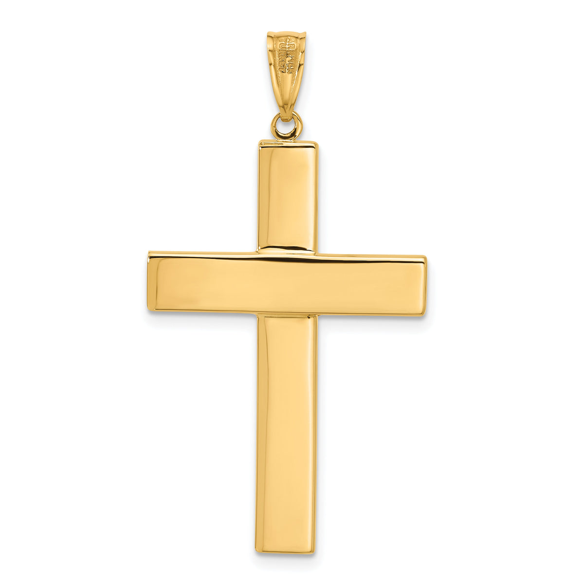 14K Two-tone Polished and Textured Crucifix Pendant-C4958