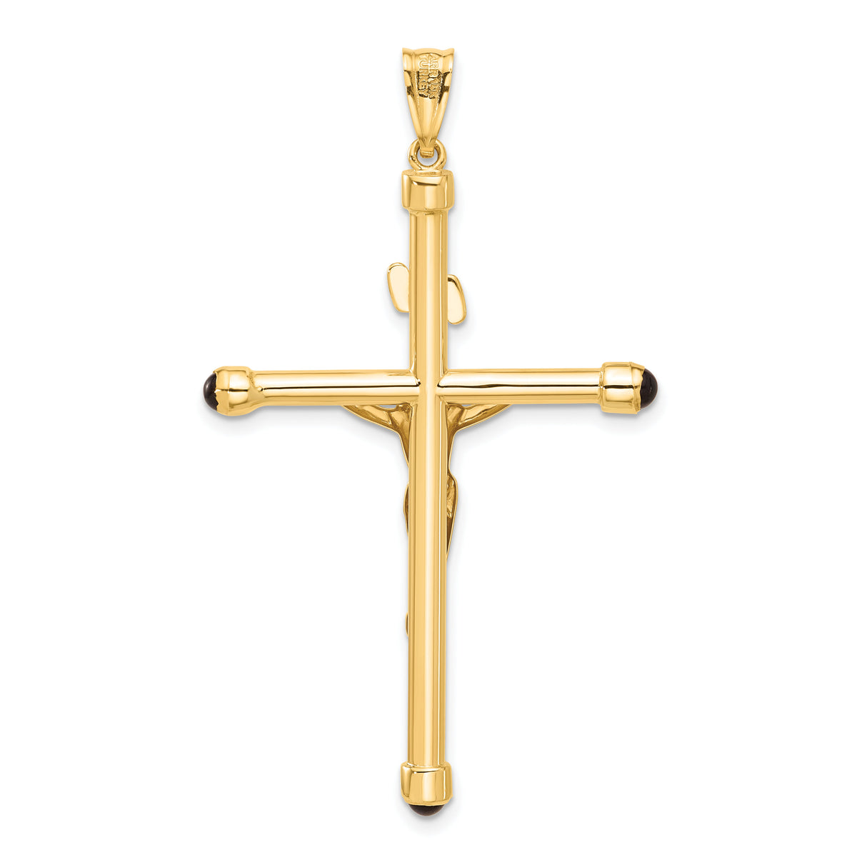 14K Polished Crucifix Onyx Pendant-C4959
