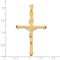 14K Polished Crucifix Onyx Pendant-C4959