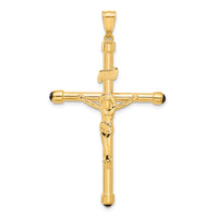 14K Polished Crucifix Onyx Pendant-C4959