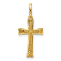 14K Two-tone Polished CZ Crucifix with Heart Ends Pendant-C4960