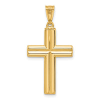 14K Two-tone Polished and Textured Crucifix Pendant-C4961