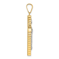 14K Two-tone Polished and Diamond-cut Crucifix Pendant-C4965