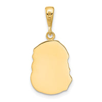 14K Satin and Diamond-cut Jesus Medal Pendant-C4968