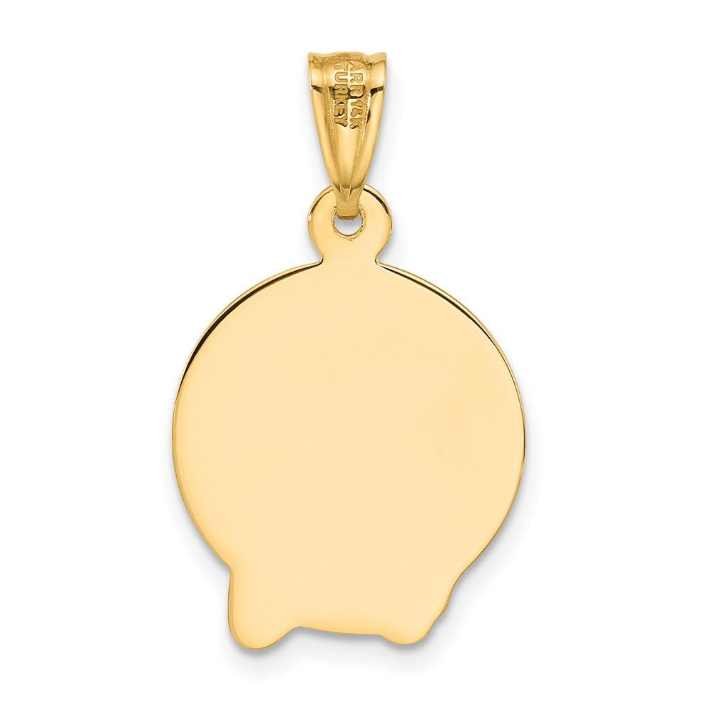 14K Satin Jesus Medal Pendant-C4969