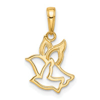 14K with White Rhodium D/C Doves Pendant-C4973