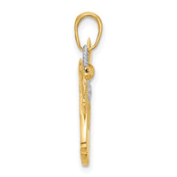 14k with White Rhodium D/C Angel Pendant-C4974