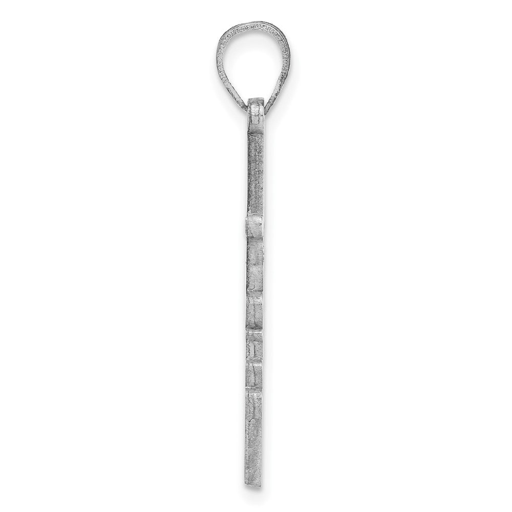 14k White Gold FAITH Cross Charm-C5000