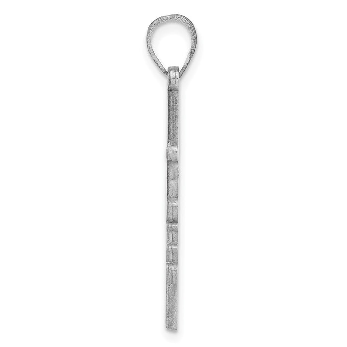 14k White Gold FAITH Cross Charm-C5000