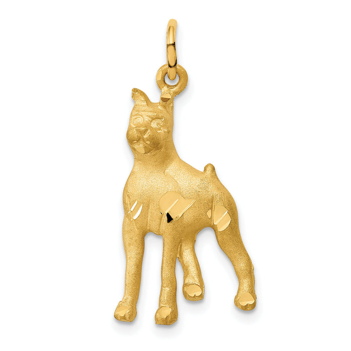 14k Yellow Gold Solid Polished Boxer Charm-C528