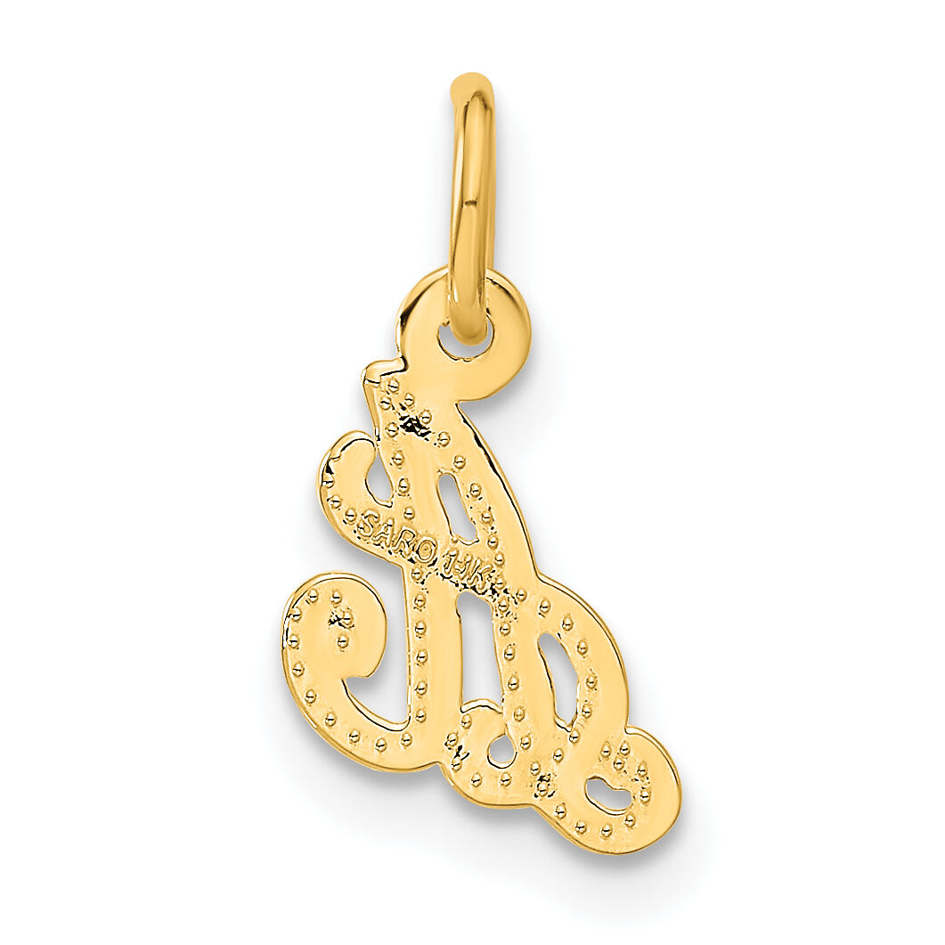 14KY Script Letter A Initial Charm-C564A