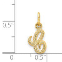 14KY Script Letter C Initial Charm-C564C