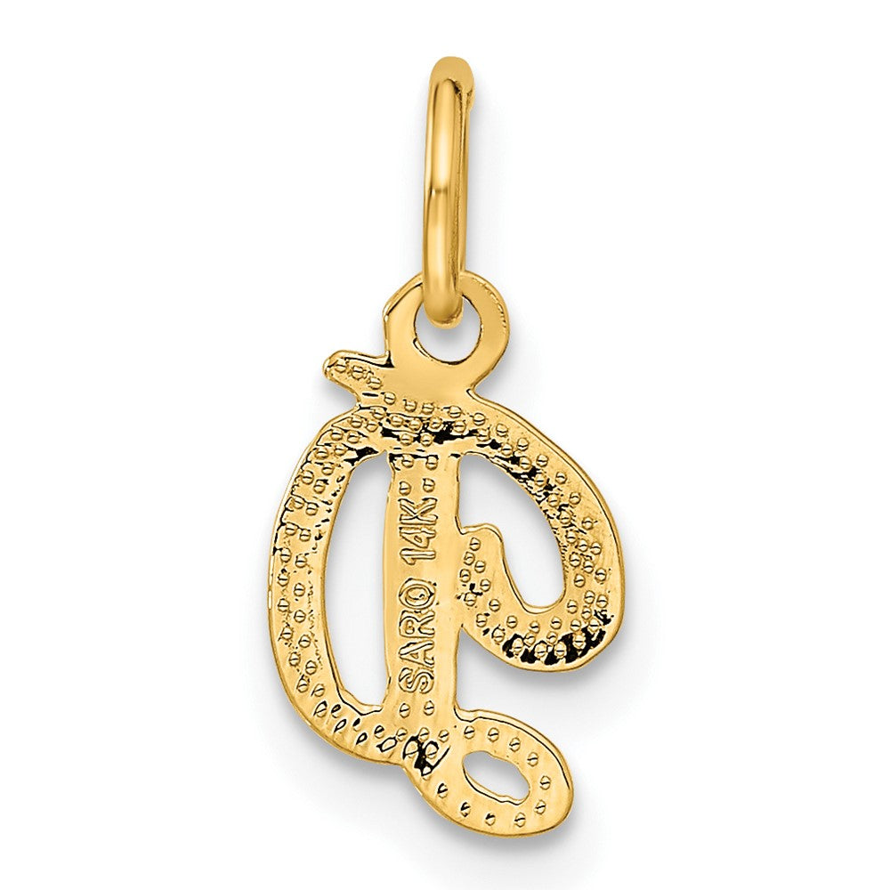 14KY Script Letter D Initial Charm-C564D