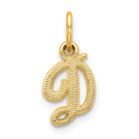 14KY Script Letter D Initial Charm-C564D