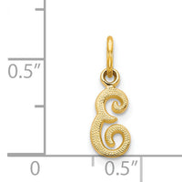 14KY Script Letter E Initial Charm-C564E