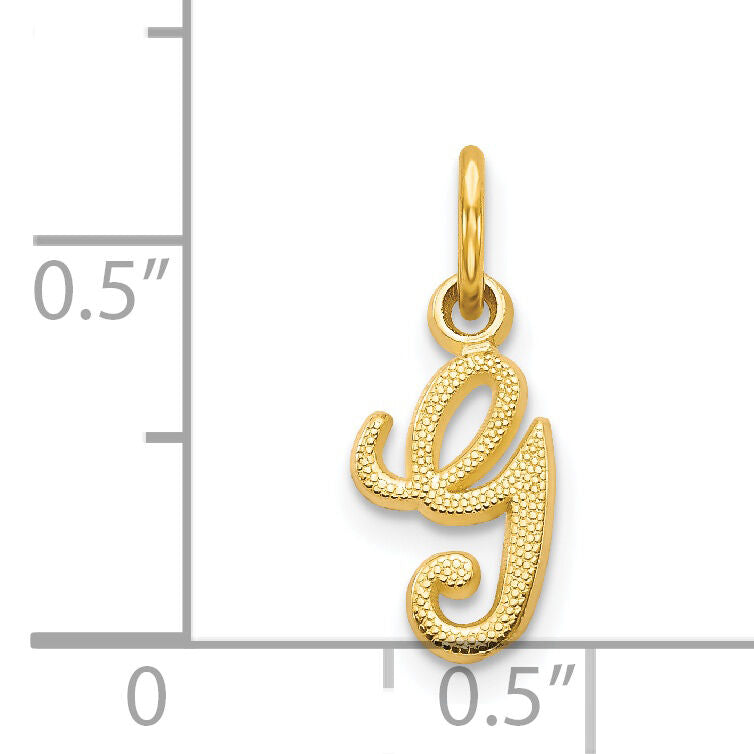 14KY Script Letter G Initial Charm-C564G