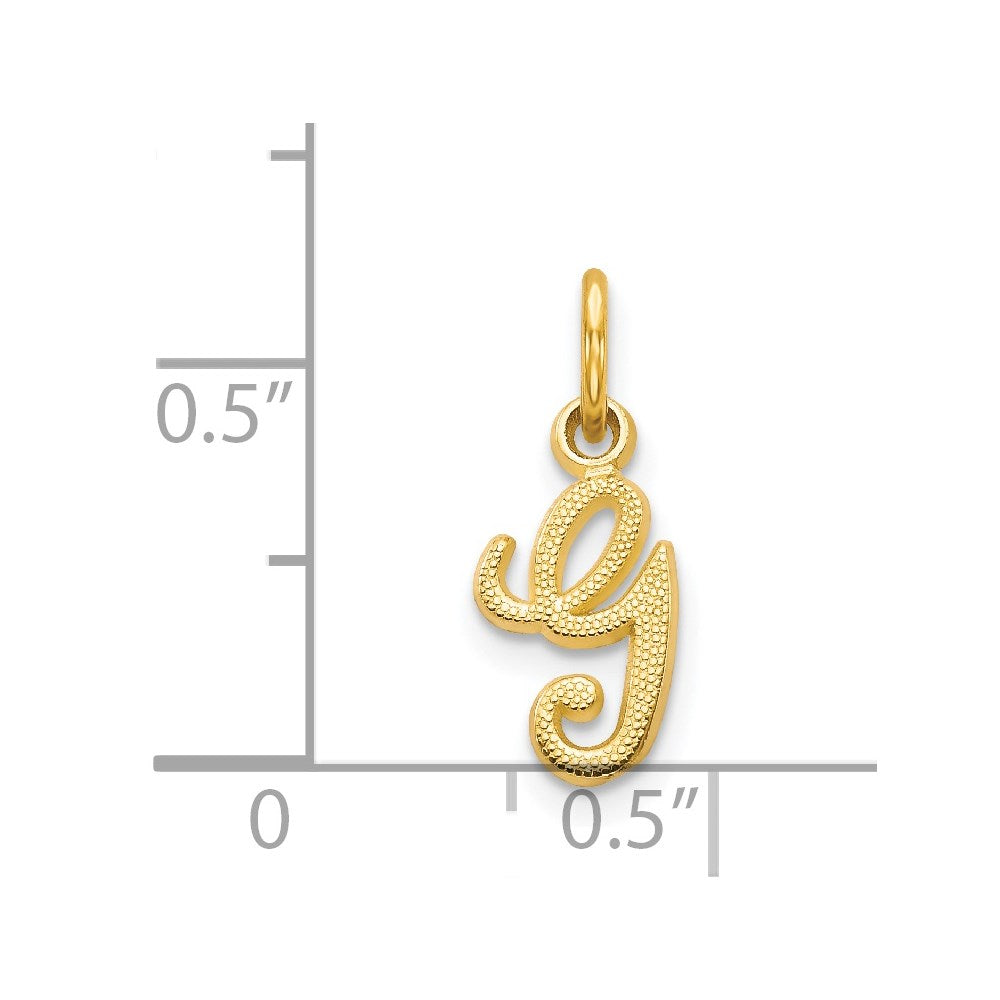 14KY Script Letter G Initial Charm-C564G