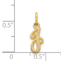14KY Script Letter J Initial Charm-C564J