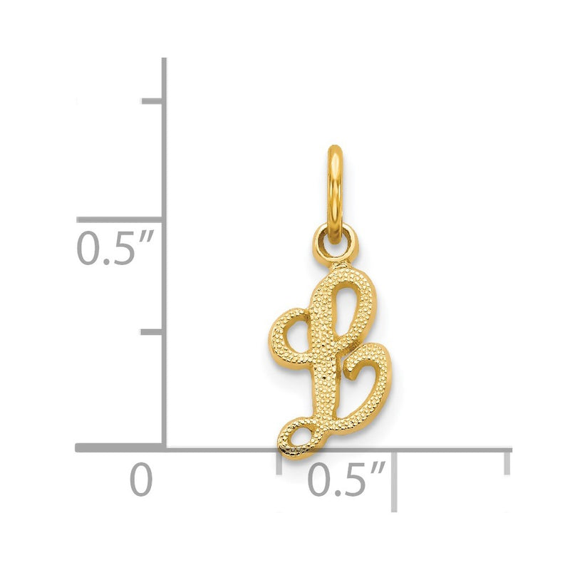 14KY Script Letter L Initial Charm-C564L