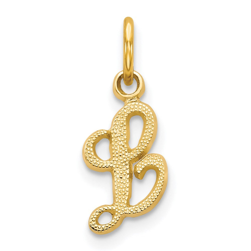 14KY Script Letter L Initial Charm-C564L