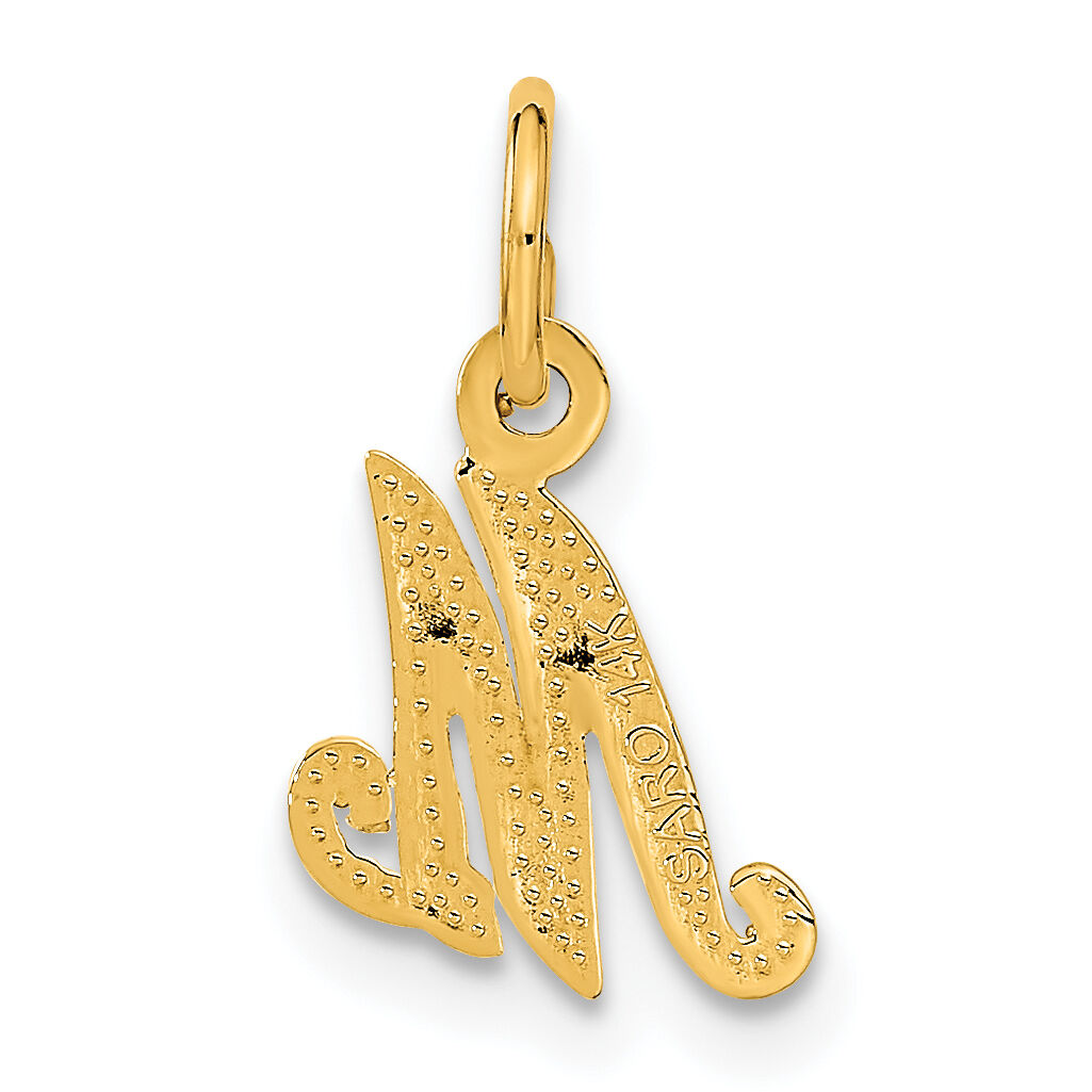 14KY Script Letter M Initial Charm-C564M