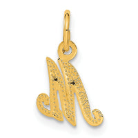 14KY Script Letter M Initial Charm-C564M