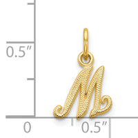 14KY Script Letter M Initial Charm-C564M