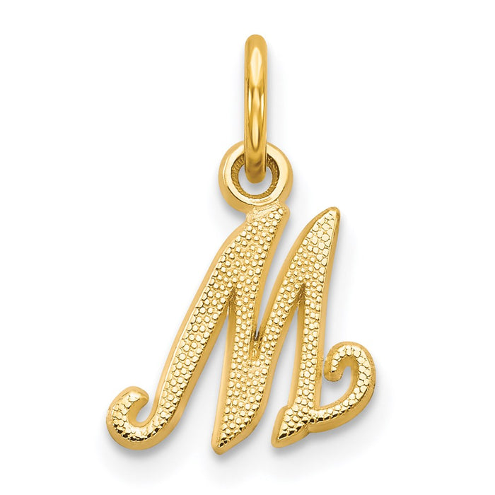 14KY Script Letter M Initial Charm-C564M