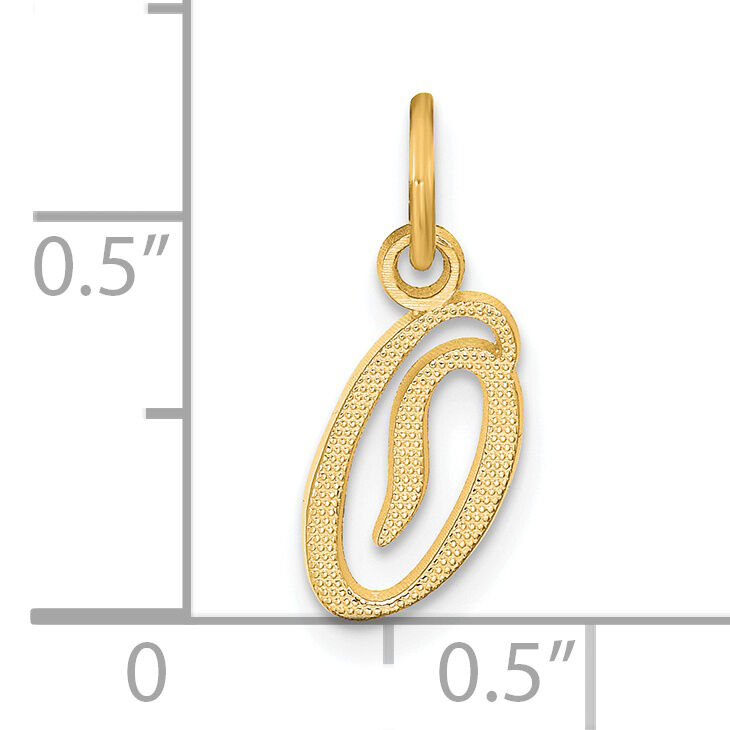 14kY Script Letter O Initial Charm-C564O