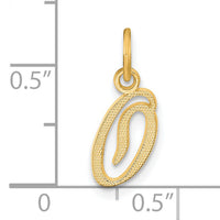 14kY Script Letter O Initial Charm-C564O