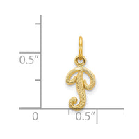 14KY Script Letter P Initial Charm-C564P