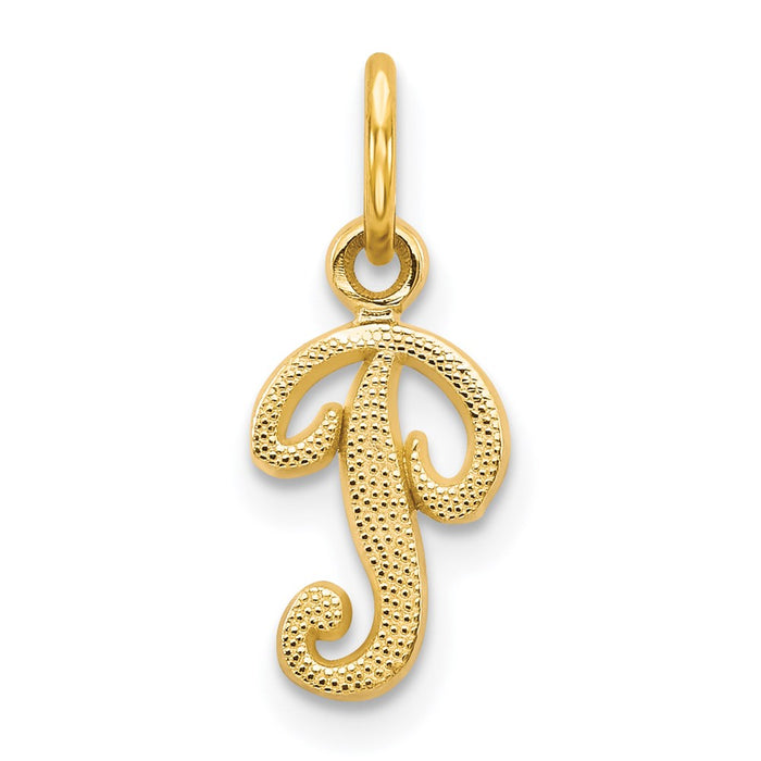 14KY Script Letter P Initial Charm-C564P