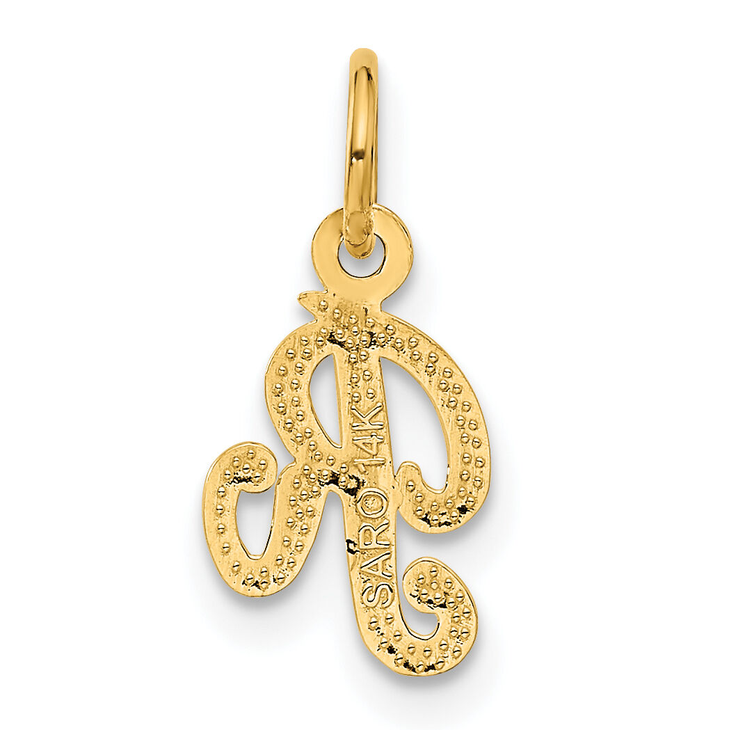 14KY Script Letter R Initial Charm-C564R