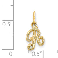 14KY Script Letter R Initial Charm-C564R