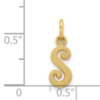 14KY Script Letter S Initial Charm-C564S