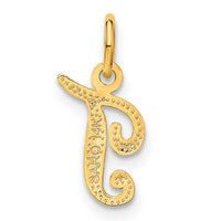 14KY Script Letter T Initial Charm-C564T