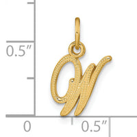 14KY Script Letter W Initial Charm-C564W