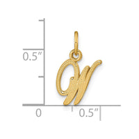 14KY Script Letter W Initial Charm-C564W