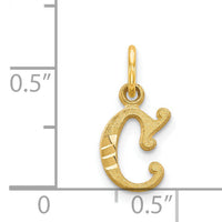 14k Letter C Initial Charm-C565C